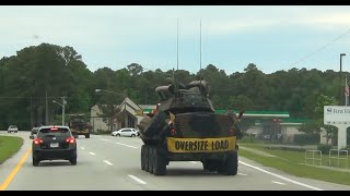 Marines Cruising in a LAV on the Highway in Havelock NC [upl. by Inge]