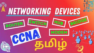 Network Devices in Tamil Explained  Switch Bridge Hub Router Modem  CCNA Tamil [upl. by Aleyak]