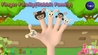 Finger Family  Rabbit Family  by Sager Sons [upl. by Fenella]