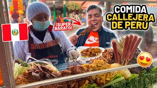 PROBANDO COMIDA CALLEJERA en PERÚ 🇵🇪 Todo es súper barato 💰😱 [upl. by Enilehcim872]