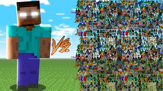 HEROBRINE vs 500 RANDOM MOBS [upl. by Vaientina]