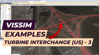 Vissim Tutorial  Turbine Interchange example Part 3 Jacksonville FL US [upl. by Adgam]