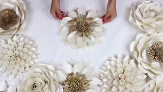 DIY Paper Flower Tutorial  My Wedding Backdrop Flowers  Template 5 [upl. by Kerwon]