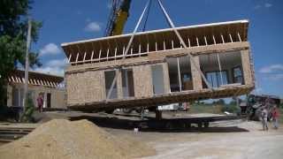 Modular Home Crane Setting in 3 12 Minutes [upl. by Finstad]