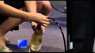 News team fails to open wine bottle with bike pump [upl. by Nibur]