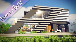 OSHACRA Part93 How to build Diagonal Modern House last buildingおしゃクラ！斜めなモダンハウスの作り方 ラストMinecraft [upl. by Allana]