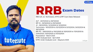 RRB Exam Dates  ALP Technician JE RPF Paramedical amp NTPC rrbntpc rrbjeclasses [upl. by Menis]