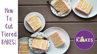 How to Cut Tiered Cakes  Karolyns Kakes [upl. by Melessa]