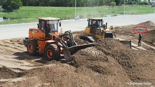 Great Dumping Process  Dongfeng 25t Dump Truck Loader SD300N Will SHANTUI DH17c2 Dozer [upl. by Naitsyrk420]