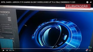 INTEL G4400  ASROCK Z170 GAMING K6 SKY OVERCLOCKED UP TO 47Ghz CINEBENCH 11529 [upl. by Ialocin]