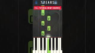 7 Years Piano Tutorial  Lukas Graham Cover Song [upl. by Einoj]