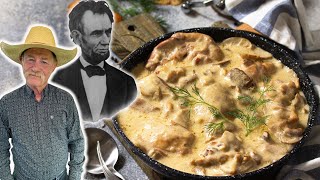 Making President Lincolns Favorite Meal  Chicken Fricassee [upl. by Ahsytal982]