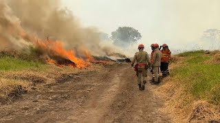 Flames continue spreading in Brazils Pantanal wetlands  AFP [upl. by Norven]