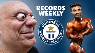 Eyeball Popping and Worlds Shortest Bodybuilder  Records Weekly  Guinness World Records [upl. by Sivrup]