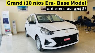 Hyundai Grand i10 nios Era Base Model Review Interior Exterior Features Price [upl. by Ellenohs125]