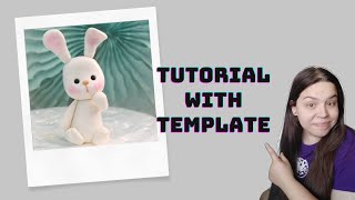 How to make a fondant rabbit cake topper  Tutorial fondant BUNNY figurine with PRINTABLE TEMPLATES [upl. by Namlaz]