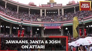 India at 75 Beating Retreat ceremony at AttariWagah border on Independence Day  Independence Day [upl. by Kurtz]