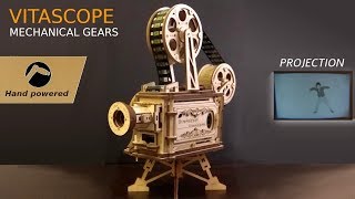 Robotime Hand Crank Vitascope ROKR LK601 DIY Film Projector 15 Discount code yoshiny [upl. by Asyal475]