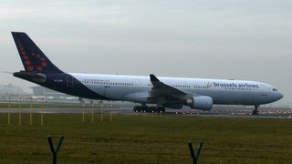 Brussels Airlines A330300 takeoff Brussels Airport [upl. by Ella661]