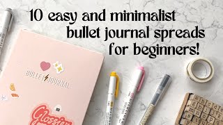 10 Minimalist Bullet Journal Spread Ideas For Beginners  Helpful Tips For Starting Out [upl. by Nysilla]