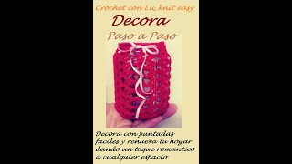 🍄Como Decorar tus Frascos Crochet🍍Funda Tejida para Frasco a Crochet 🍓DIY Crochet🍏 Capa de Crochet🍆 [upl. by Elmajian110]