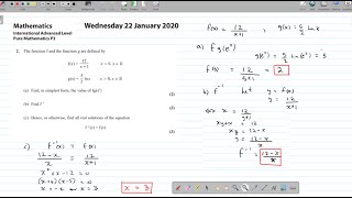 Edexcel  ALevel Pure Maths Jan 2020 Question 2 P3 [upl. by Lenssen746]