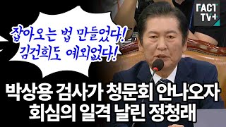 박상용 검사가 청문회 안나오자 회심의 일격 날린 정청래 [upl. by Annawyt]