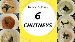 Chutney Recipes  Top 6 Regular Chutneys for Idly Dosa Vada Upma amp Uthappam 2017 [upl. by Benedick825]