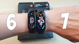 XIAOMI MI BAND 6 VS BAND 7  ЧТО ИЗМЕНИЛОСЬ ПОЛНОЕ СРАВНЕНИЕ [upl. by Nairdna]