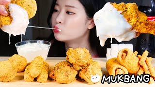 뿌링파티  뿌링클치킨 뿌링치즈볼 치즈스틱 핫도그 감자 먹방  CHEESE POWDER FRIED CHICKEN amp SIDES  PRINKLE CHICKEN MUKBANG [upl. by Stefan358]