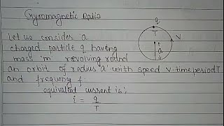 Gyromagnetic ratio and Bohrs magneton in hindi [upl. by Aikenat]