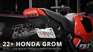 How to install an Elite1 Low Mount Fender Eliminator on a 2022 Honda Grom by TST Industries [upl. by Rick]