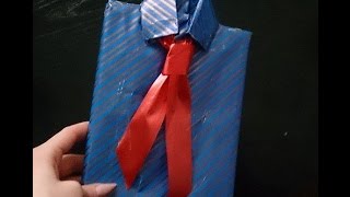 Cum impachetam un cadou pentru barbatiin forma de camasa  How to wrap a gift for men [upl. by Nea]