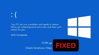 How To Fix Tcpipsys Blue Screen Error On Windows [upl. by Atelra]