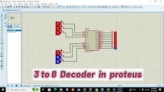 how to use 3 to 8 decoder in proteus  simulation of 3 to 8 decoder in proteus [upl. by Summons]