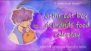 asmr catboy demands food roleplay Binaural gender neutral nekoasmr nekoboy neko [upl. by Woody]