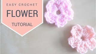 CROCHET Simple Flower tutorial  Bella Coco [upl. by Mommy]