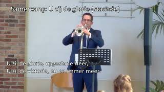 U zij de glorie  samenzang orgel amp trompet met tegenstem couplet 3 [upl. by Aikemaj163]