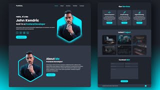 Build a Complete Responsive Personal Portfolio Website using HTML CSS Javascript [upl. by Ecirtel]