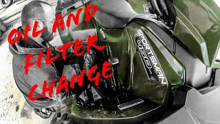 2021 Polaris Sportsman 450 Oil Change polaris diy atv [upl. by Pagas]