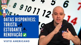 Datas disponíveis para Entrevista do Visto Americano Turismo Estudante e Renovação VEJA [upl. by Ajtak]