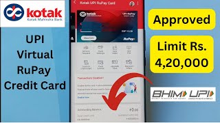 Kotak UPI RuPay Credit Card  Preapproved Lifetime FREE [upl. by Yraunaj2]