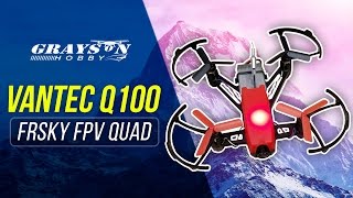 FrSky Vantec q100 QuadCopter Review amp FPV Drone Range Test with Indoor Prop Mod [upl. by Barncard]