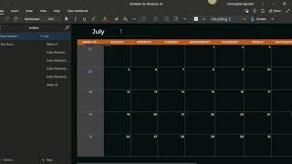 Part 2 OneNote Video With Steps On Creating Monthly To Yearly Planner Inside Onenote App [upl. by Tisha]