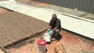 Concrete Stencils  Using Stencils on Exterior Concrete [upl. by Darees792]