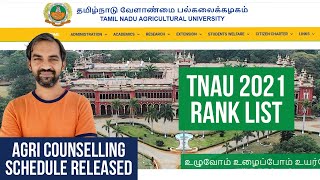 TNAU rank list released  TNAU 2021  TN agri counselling 2021 [upl. by Yblehs690]