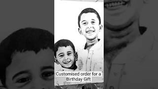 Customised order for a Birthday Gift birthday art customisedgifts pencilsketch pencildrawing [upl. by Ennasirk]