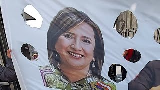 Mira como exhiben a los traidores a la patria en zócalo de la cdmx a unos días de las elecciones [upl. by Higginbotham]