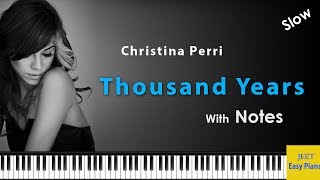 Easy piano songs for beginners  Christina Perri Thousand Years [upl. by Innoc156]