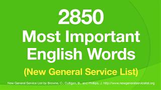 2850 Most Important English Words NGSL  With definitions in easy English [upl. by Eidnalem]